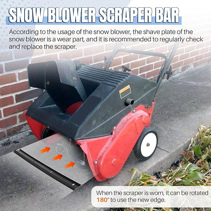 Snow Blower Scraper Bar 731-1033 for MTD Snow Throwers, Replacement Shave Plate 731-1033 Compatible with MTD 20-Inch and 21-Inch Snow Throwers, Upgrade Parts 706-14240, 731-0722, 731-0778, 731-0812