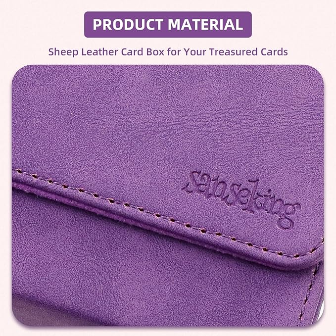 Magic Card Deck Box for MTG Single Deck Card Box fits 100+ TCG Sleeved Cards Soft Leather Card Box Top loading Card Boxes Magic Gift for MTG TCG CCG (Horizontal,Purple)