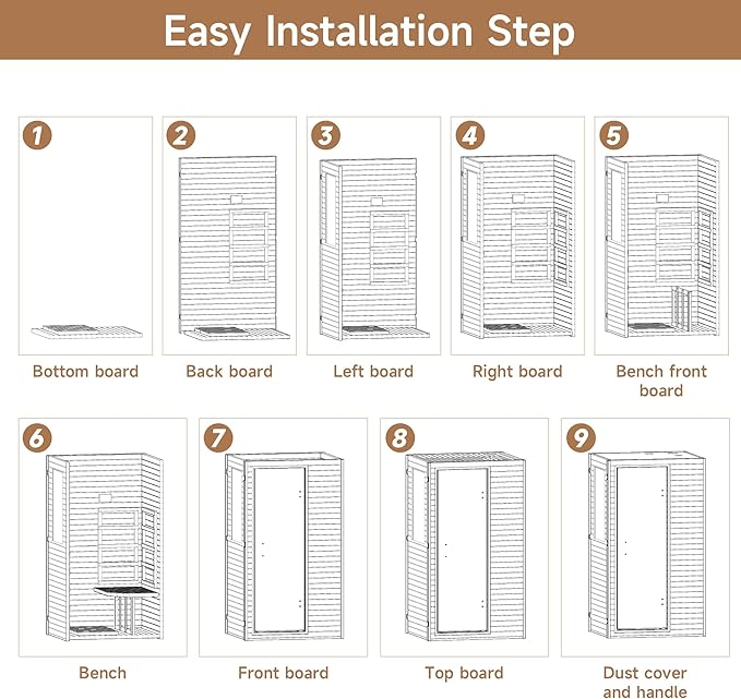 Real Relax Far Infrared Sauna, Home Indoor Sauna Room Canadian Hemlock Wooden Dry Saunas 950W 120V with Control Panel and 6 Low EMF Heaters Panels for Personal Spa