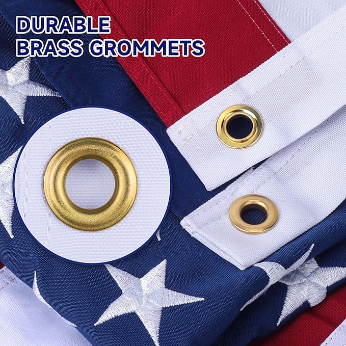 American Flag for Outside 5x8 Ft Upgraded Thickened Spun Polyester Series Fade-Resistant Ultra Durable Tear-Resistant Heavy Duty USA US Flags Heavy Duty , Embroidered Stars, Sewn Stripes, Brass Grommets