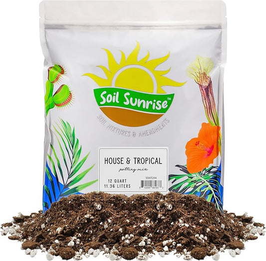 Tropical House Plant Potting Mix (12 Quarts); for All Types of Indoor House Plants