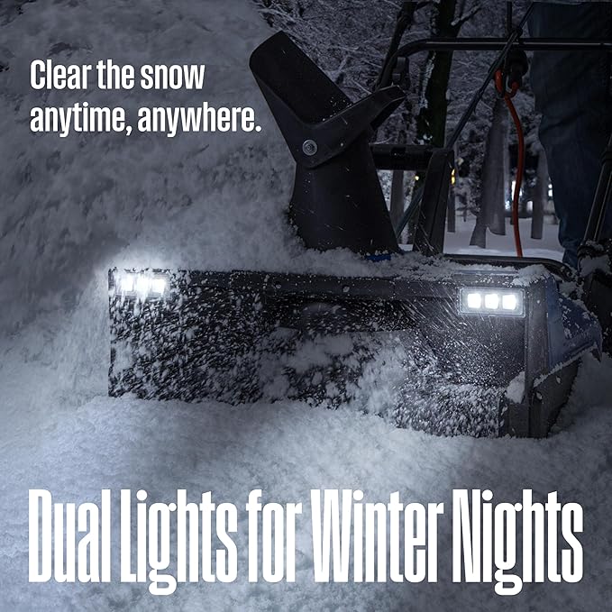 Westinghouse WSnow22 48V Cordless Snow Blower 22 Inch Kit, Steel Auger, LED Lights, 1600W Brushless Motor, 25ft Throwing Distance, Plows 840lbs/min, Compatible with Snow Joe Batteries