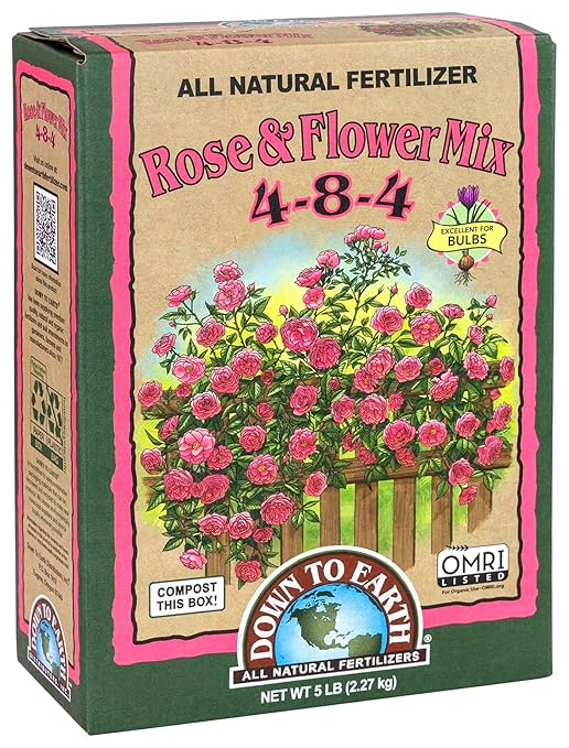 Down To Earth All Natural Fertilizers Organic Rose & Flower Mix 4-8-4, 5 lb