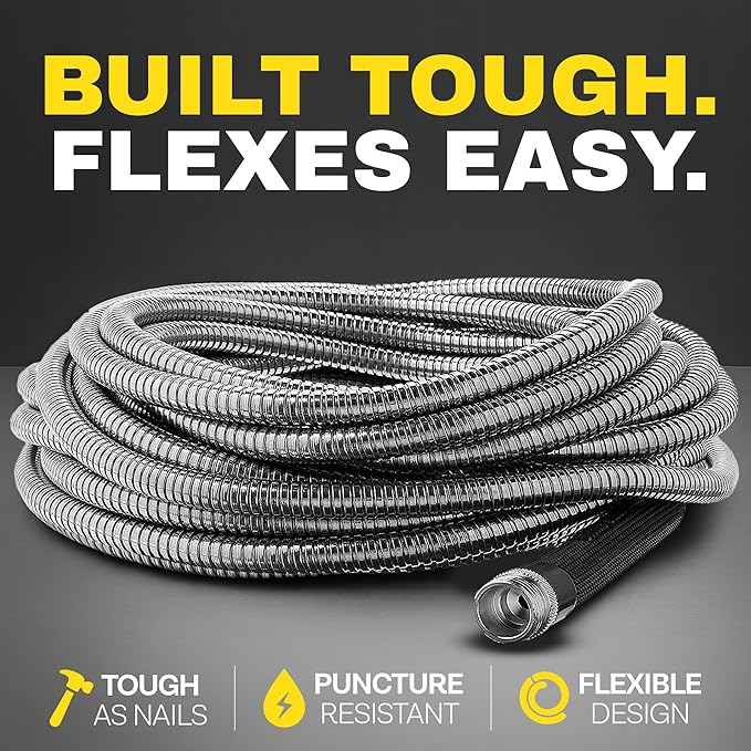 BIONIC STEEL 3Ft Short Garden Hose, 3 Ft x 5/8 In. Connector Hose for Reel, Leak Proof Connection, Heavy Duty, Non Kinking, Flexible, Hose Extension