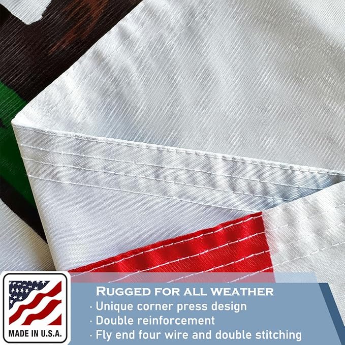 California Republic State Flag 3x5 FT Made in The USA-Heavy Duty Vibrant Colors Double Sided Cali CA Flag with 2 Brass Grommets for Home/Company/Indoor Outdoor Decoration
