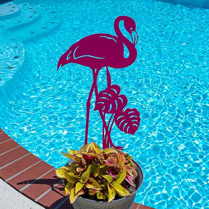 RealSteel Pink Flamingo Yard Decorations, Flamingo Gifts for Women, Yard Decorations, Pink Christmas Decorations, Front Yard Decorations Outdoor, Garden Statues