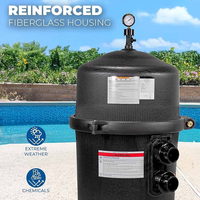 XtremepowerUS 425 SQ/FT Pool Cartridge Filter In-Ground Above Ground Swimming Pool and Spa Filter System (4-Pieces Filter Set) 2" Inlet/Outlet Fitting