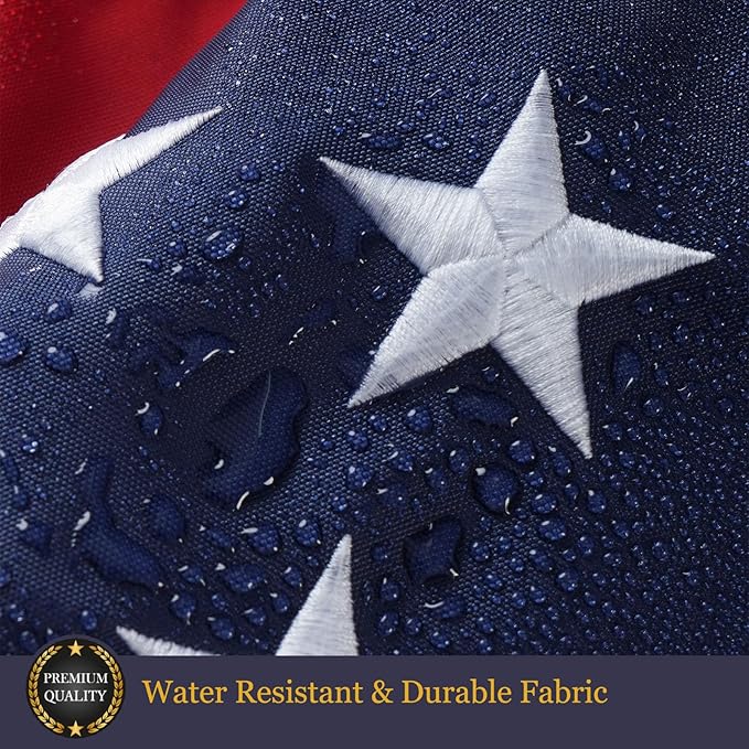 Homissor American Flags for Outside US Flag 3x5 Heavy Duty Outdoor USA Banner Embroidered Stars High Wind All Weather Sewn Stripes Brass Grommets