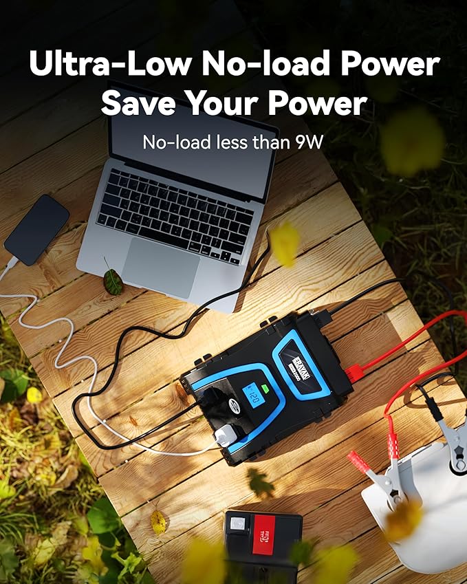 Erayak 2000W Power Inverter, 12V DC to 110V 120V AC, LCD Display, Modified Sine Wave, Remote Control, USB-A & Type-C Ports, 6×40A Fuses, Quiet Fan for RV, Truck, Solar, Home Backup