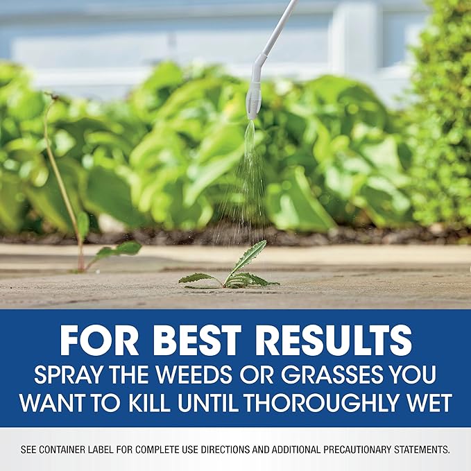 Roundup Weed & Grass Killer₄ with Comfort Wand, Use in and Around Flower Beds, Trees, and Driveways, 1 gal.