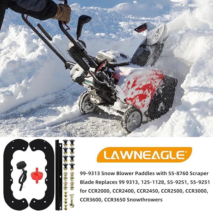 99-9313 Snow Blower Paddles with 55-8760 Scraper Blade Replaces Toro 99-9313 Kit, 55-9250, 55-9251, 88-0771, Toro 55-8760 for Toro CCR 2000, CCR 2400, CCR 2450, CCR 3650 Snowthrowers