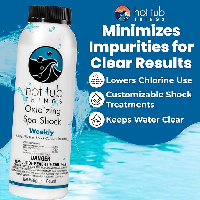 Oxidizing Spa Shock, Clears Cloudy Water, Eliminates Odors, Improves Freshness, Prevents Organic Residue Buildup, Water Treatment for Swimming Pools, Home Spas, & Hot Tubs, 1 lb