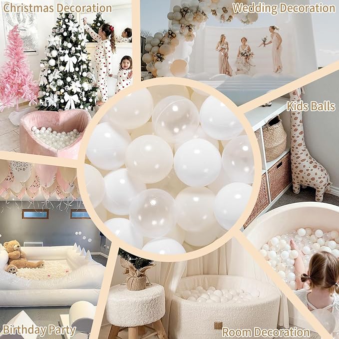 GOGOSO Ball Pit Balls Crush Proof Non-Toxic Plastic Balls Babies Kids Toy Bulk Pack 170pcs 2.2inchs