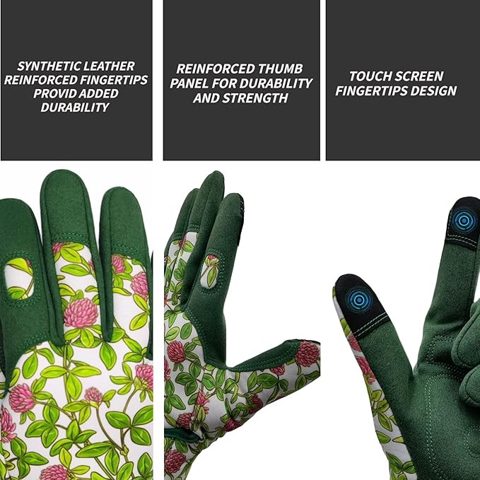 Thorn Proof&Puncture Resistant Gardening Gloves with Grip,Garden Glove for Women, Leather Yard Work Gifts