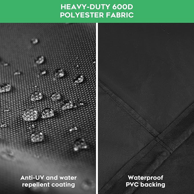 Heavy-Duty 600D BBQ Grill Cover fit for Kamado Joe Joe Jr 13.5-inch Portable Ceramic Charcoal Grill and Other Egg Ceramic Grill with Similar Sizes, 22" Dia x 30" H