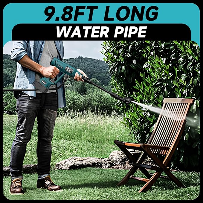 Cordless Pressure Washer for Makita 18V Battery 700 PSI Portable Handheld Power Washer with 6-in-1 Nozzle Foam Cannon for Car Floor Fence Wall Cleaning (Battery Not Included)