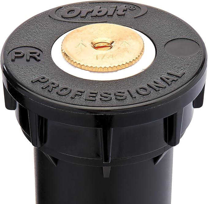 Orbit 80358 Professional Pressure-Regulating Pop-Up Spray Head Sprinkler with Brass Nozzle, 3" Half Spray