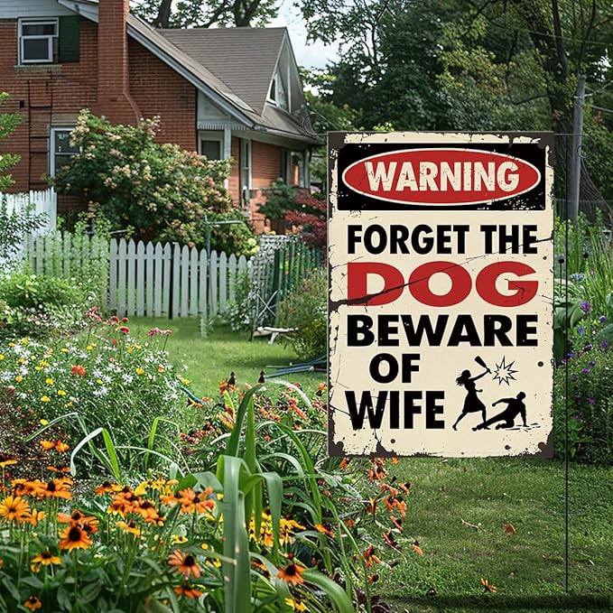 Funny Dog Garden Flags for Outside Dog Lover Home Farmhouse Holiday Outside Outdoor Lawn Decorations Yard Flag Double Sided 12x18 Inch