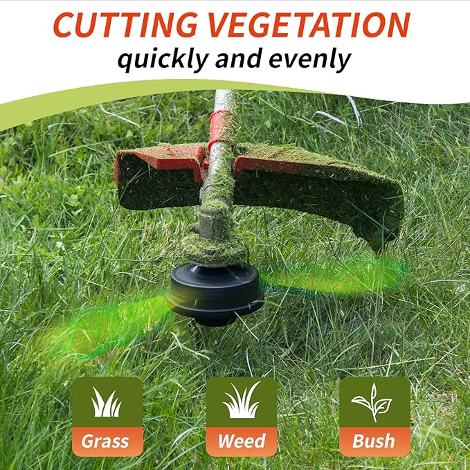5 Pack String Trimmer Line Compatible with Ego String Trimmer 0.095" 70FT Weed Eater String Pre-Cut Dual Color Fast-Positioning Triangular Twisted Trimmer Line Universal Fit Weed Wacker String