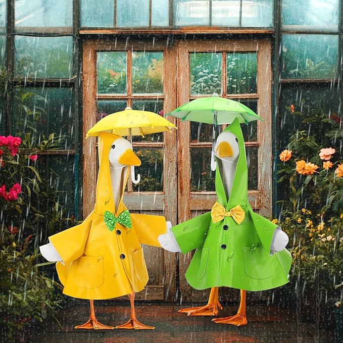 Abbylike Porch Goose Outfits Porch Yard Goose Outfits Clothes Costume Fits Large 23'' Cement for Garden Yard Statue Pathway Decorations