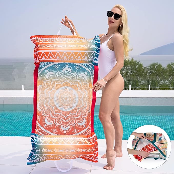 WERNNSAI Inflatable Pool Floats for Adults - 2 Pack Water Hammock Fabric Mesh Pool Rafts Portable Multi-Purpose Floating Swimming Hammock Water Lounge Chair Drifter for Summer Beach Party