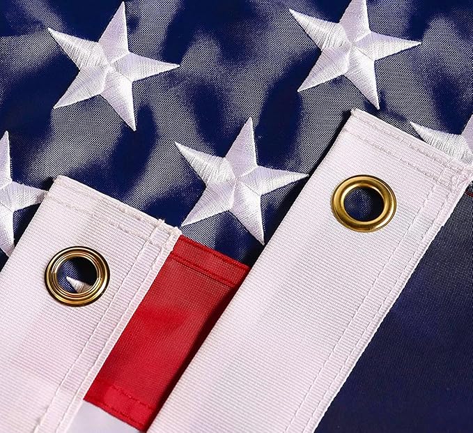 American Flag 5x8 ft: Long Lasting US Flag, Heavy Duty Nylon, Embroidered Stars, Sewn Stripes, Brass Grommets, UV Protection Perfect for Outdoors! USA Flag