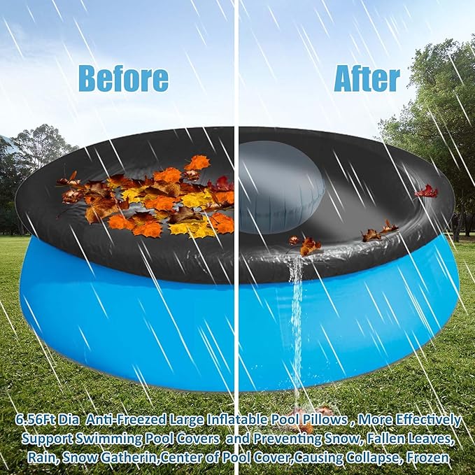 7ft Pool Pillows for Above Ground Pools, Heavy Duty Swimming Pool Air Pillow 0.3mm Thickened Pool Closing Winter Kit Pool Cover Float Balloon with String Repair Tape for Winterizing Ice Equalizer