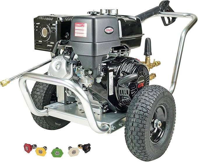Simpson Cleaning 4200 PSI Gas Pressure Washer, 4.0 GPM Power Washer for Commercial Use, Honda Engine, 50-Foot Steel-Braided Hose, Aluminum Water Blaster, 49-State (ALWB60827)