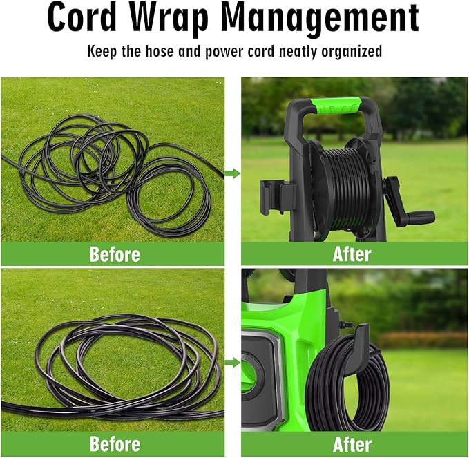 Pressure Washer, Power Washer, 20FT Hose with Storage Coil,35FT Power Cord 4 Different Tips Foam Cannon Power Washer, Foam Cannon, for Cars, Patios, and Floor Cleaning
