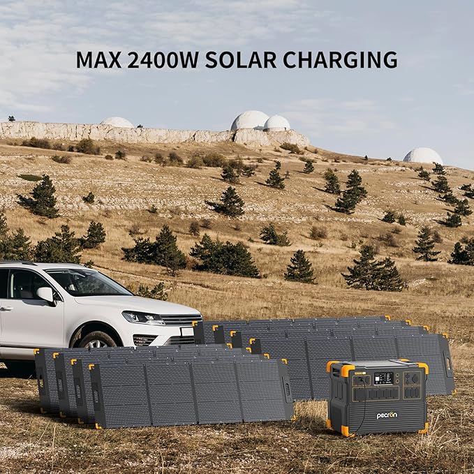 PECRON Two E3600LFP Portable Power Station with 240V Double Voltage Hub and Six Extra Batteries, 3072Wh Power Station, 3600W LiFePO4 Battery Backup, Solar Generator for Home Use, RV, Camping