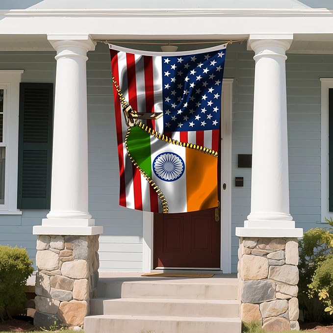 Vintage American America Usa India Indian Flags For Outside Yard 3x5 Ft Double Sided Printed 100d Polyester Lightweight Garden Welcome Outdoor Banner Brass Grommets