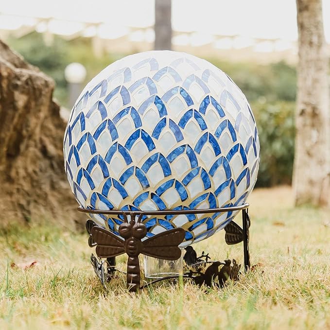 Topadorn Gazing Ball Stand Garden Hardware Metal Stand for 10-Inch or 12-Inch Gazing Globes