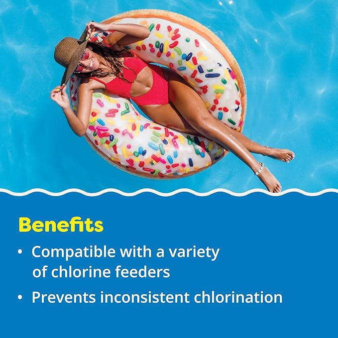 In The Swim 4 Inch Chlorine Sticks for Sanitizing Swimming Pools - Individually Wrapped, Slow Dissolving, Stabilized Chlorine Sanitizer - 90% Available Chlorine, 99% Trichlor - 10 Pounds