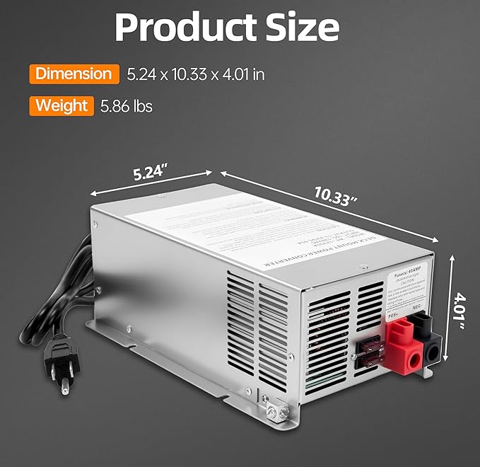 Upgrade WF-9865-AD 65 Amp RV Power Converter Charger, Replace for RV Camper WF-9800 Series, WF-9865, WF-9865-AD, for Lead-Acid/Lithium Battery Three-Stage Charge Rv Converter 65 Amp