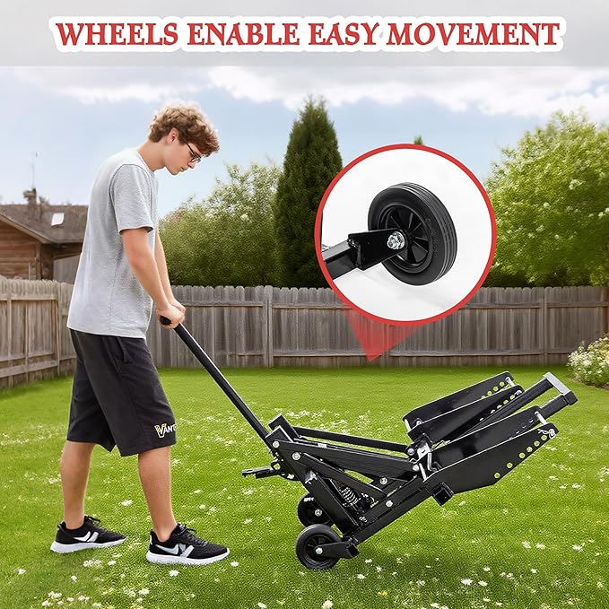 Riding Mower Lift,550 lbs Capacity Lawn Mower Lift Jack with Hydraulic Jack,Foldable Design for Zero Turn Mower Lift and Garden Tractors, Black