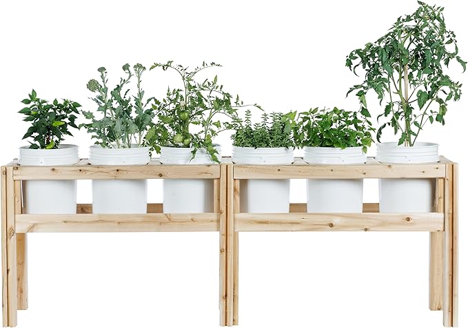 Greenes Fence Six Bucket Elevated Cedar Wood Garden Frame, 84 in. x 16 in. x 30 in. - Made in USA with North American Cedar