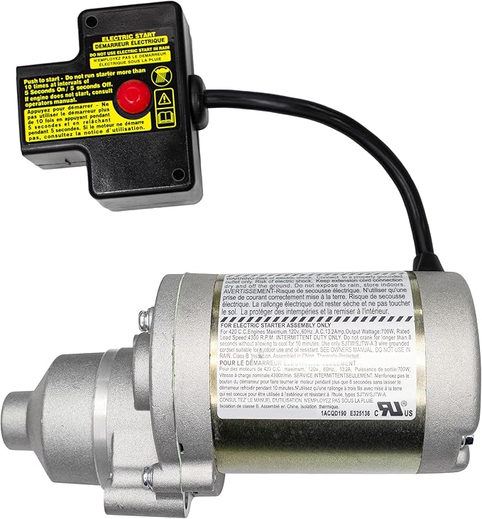 fullas Electrical Starter Motor 110V 14 Teeth for MTD Cub Cadet Craftsman Troy-Bilt Yard Machines 951-11196, 751-11196 Snow Thrower Engine