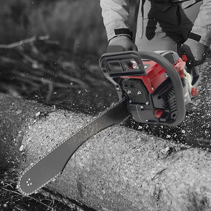 20 Inch Gas Chainsaw 58CC 2.4KW Petrol Chainsaw 2-Stroke Gas Chain Saws, Engine Chain Saw Set Gas Chainsaws for Cutting Wood Outdoor Home Farm Us (Black Red)