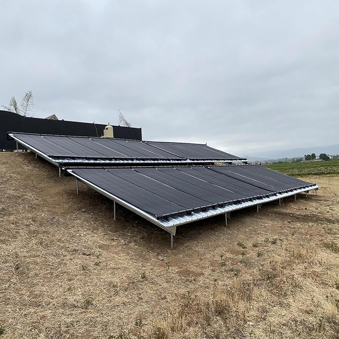 Industrial Grade Solar Pool Heater DIY Kit - Superior High-Wind Strapless Mounting System & Maximum Freeze Resistance (3-4'x6.5' / 78 Square Feet)