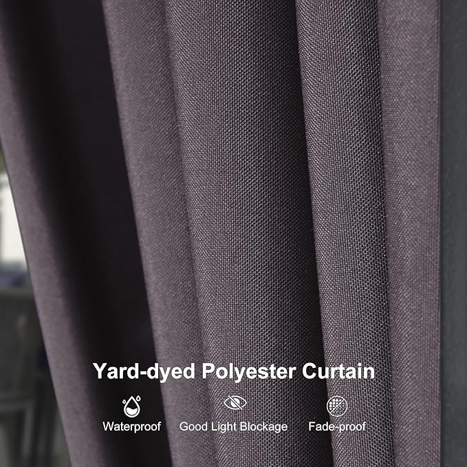 PURPLE LEAF 12'x14' Hardtop Gazebo with Lights Double Roof on Galvanized Steel Frame Outdoor Pavilion Including Netting and Curtains for Patio Garden Deck Grey