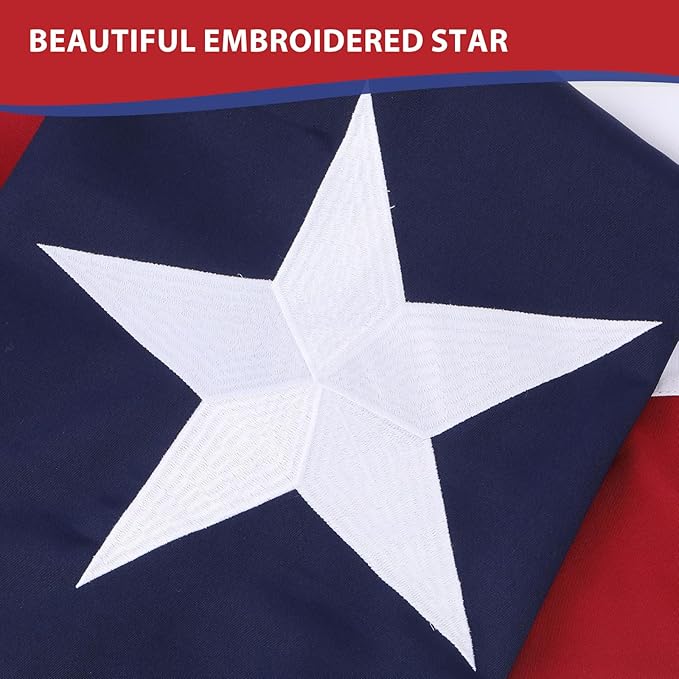 Texas Flag 3x5 Ft Ultra Durable Tear-Resistant Series,TX Flags, Made From Heavy Duty Water Resistant Polyester Canvas Embroidered Stars, Sewn Stripes, Brass Grommets, Texas State Flags Perfect