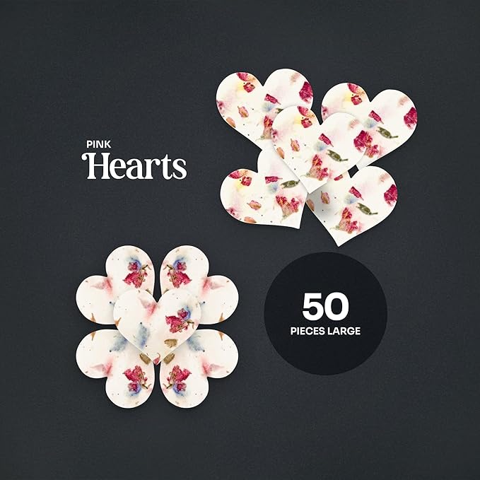 50 pcs Large Pink Hearts – Plantable Seed Paper for Weddings, Gifts, and Life Events (#17s)