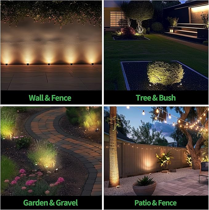 Landscape Well Light, LED Low Voltage In Ground Lights, IP67 Waterproof 12V Outdoor, Single Side 6W 420LM Aluminum ORB for Tree Fence 6 Pack