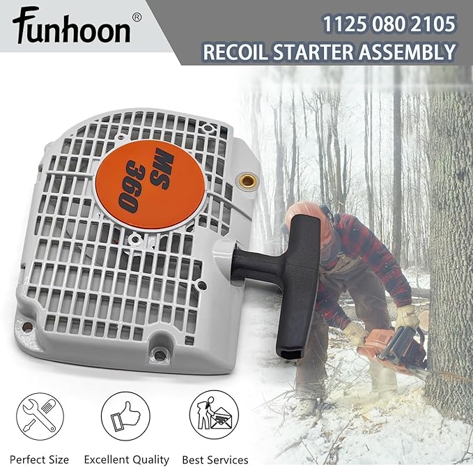 1125 080 2105 Recoil Starter Assembly for Stihl 034 036 MS340 MS360 Chainsaws Pull Start Assembly