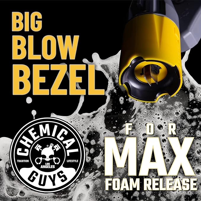Chemical Guys Big Mouth Max Release Foam Cannon and Blueberry Snow Foam Car Wash Soap, 64 fl oz - Car, Truck, SUV, RV & Boat Wash (Big Mouth Cannon Connects to Pressure Washer) 34 oz Bottle - 2 Items
