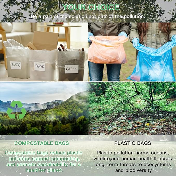 1.2-Gallon Small Trash-Bags Biodegradable Garbage-Bag - Mini Clear White Unscented Bulk 100 Counts Compostable Recycling Liners for Kitchen Bathroom Car Can Wastebasket Inwaysin