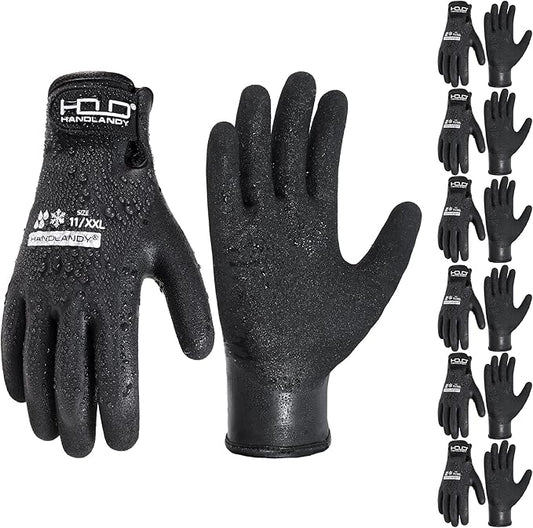HANDLANDY Waterproof Work Gloves for Cold Weather, Insulated Winter Freezer Work Gloves with Grip for Men & Women