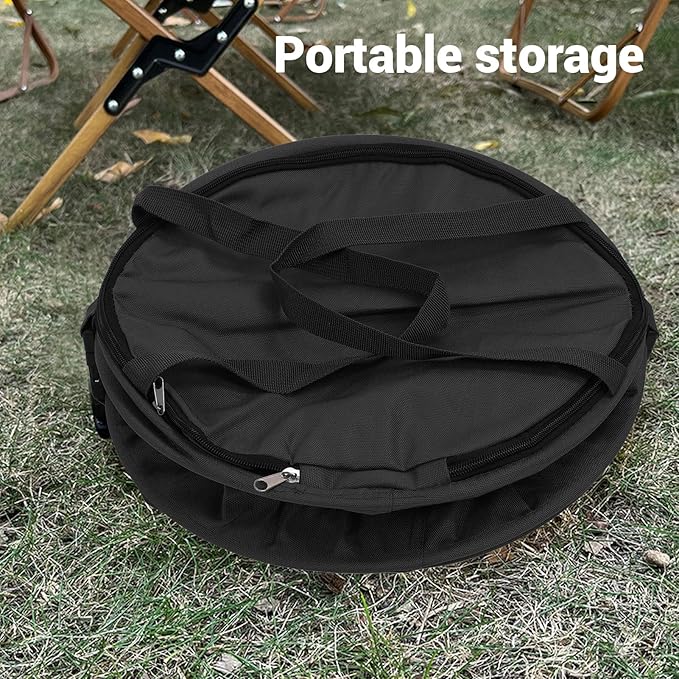 Zunate Collapsible Garden Waste Bag, 24 Gallon, Reusable Outdoor Trash Can with Lid