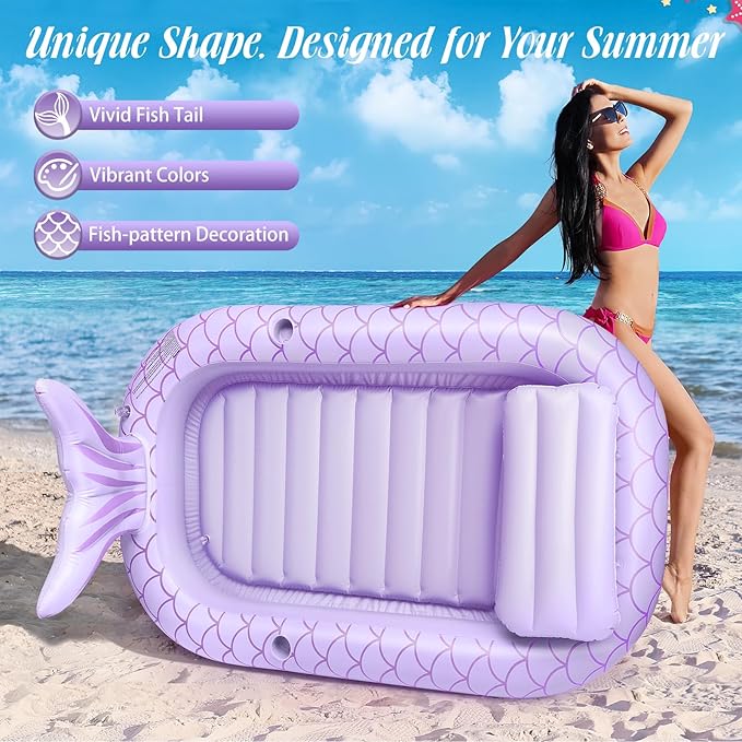 HeySplash Pool Lounger Float for Adult, Inflatable Pool Floats Bed Cooling Contour Lounger Rafts, Water Rafts for Lake, Outdoor Beach Pool Party