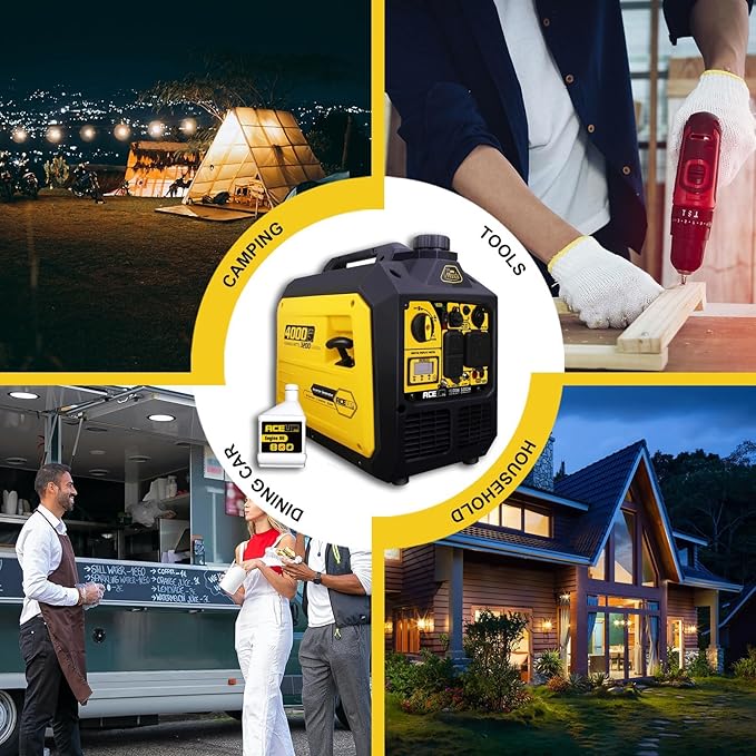 Aceup Energy 4000 Watt Inverter Generator Portable 149cc, Gas Powered Generator Quiet for Home, RV-Ready, EPA Compliant